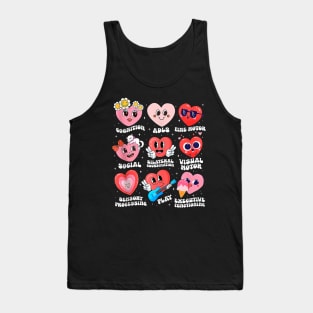 Occupational Therapy Therapist OTA OT Valentines Day Hearts Tank Top